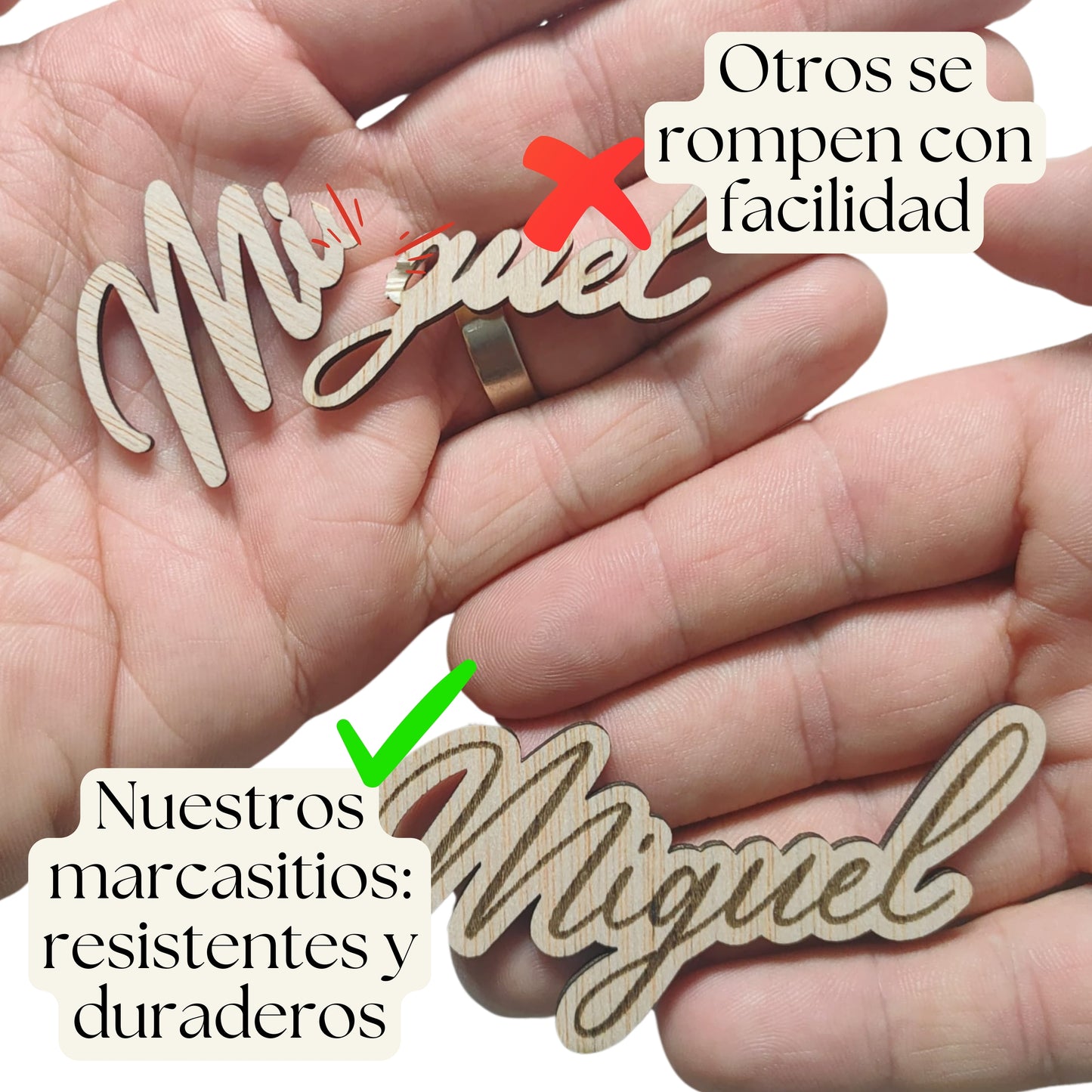 Marcasitios de madera con imán