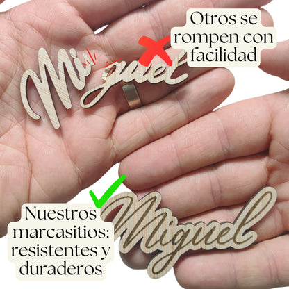 Marcasitios de madera con imán